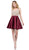 Dancing Queen - 3092 Bejeweled V-neck A-line Homecoming Dress Special Occasion Dress XS / Burgundy