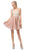 Dancing Queen - 3130 Sleeveless V Neck Beaded Top A-Line Dress Homecoming Dresses XS / Rose Gold
