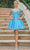 Dancing Queen 3254 - Off Shoulder Glitter Cocktail Dress Special Occasion Dress XS / Bahama Blue