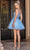 Dancing Queen 3308 - V-Neck Curled A-Line Cocktail Dress Special Occasion Dress