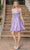 Dancing Queen 3318 - Embellished V-Neck Satin Cocktail Dress Special Occasion Dress XS / Lilac