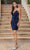 Dancing Queen 3329 - Sequined Velvet Cocktail Dress Cocktail Dresses XS / Royal Blue