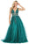 Dancing Queen - 4041 Embroidered Deep V-neck Ballgown Ball Gowns XS / Hunter Green