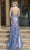 Dancing Queen - 4215 Plunging V-Neck Column Evening Dress Prom Dresses