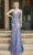 Dancing Queen - 4215 Plunging V-Neck Column Evening Dress Prom Dresses