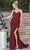 Dancing Queen 4254 - V-neck Lace Up Back Evening Gown Special Occasion Dress XS / Burgundy