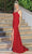 Dancing Queen 4254 - V-neck Lace Up Back Evening Gown Special Occasion Dress XS / Red