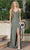 Dancing Queen 4305 - Draped High Slit Prom Dress Special Occasion Dress