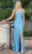 Dancing Queen 4305 - Draped High Slit Prom Dress Special Occasion Dress XS / Dusty Blue