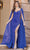 Dancing Queen 4306 - Off Shoulder Prom Gown With Cape Special Occasion Dress XS / Royal Blue