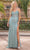 Dancing Queen 4339 - Dangling Off Shoulder Embellished Gown Long Dress XS / Sage