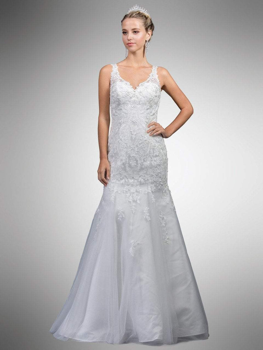 Dancing Queen Bridal - A7001 Sleeveless Beaded Lace Trumpet Gown ...