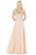 Dancing Queen - Cap Sleeve Floral Lace Prom Dress 4122 - 1 pc Champagne In Size L and 1 pc Mocha in Size L Available CCSALE