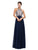 Dancing Queen Chiffon Halter A-Line Evening Dress 9776 CCSALE M / Navy