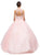 Dancing Queen - Embellished Illusion Jewel Neckline Quinceanera Ball Gown 1160 CCSALE XL / Blush