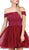 Dancing Queen Embellished Off-Shoulder A-line Homecoming Dress 3018 - 1 pc Burgundy In Size XS Available CCSALE XS / Burgundy