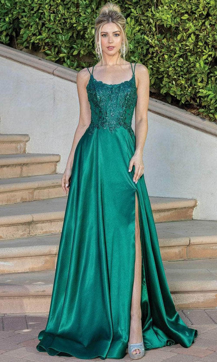 Dancing Queen - Embellished Scoop Prom Dress 4247  - 1 pc Hunter Green In Size M Available CCSALE M / Hunter Green