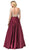 Dancing Queen - Long Sleeve Beaded High Slit Satin Dress 2840 - 1 pc Burgundy In Size 2XL Available CCSALE 2XL / Burgundy