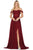 Dancing Queen - Off Shoulder Lace Gown with Lace 2933 - 1 pc Burgundy In Size S Available CCSALE S / Burgundy