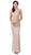 Dancing Queen - Stripe Sheath Evening Dress 2529 - 1 pc Champagne In Size M Available CCSALE M / Champagne