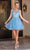 Dancing Queen - V-Neck Tulle Cocktail Dress 3303 - 1 pc Bahama Blue in Size 3XL Available CCSALE 3XL / Bahama Blue