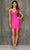 Dave & Johnny 10863W - Strappy Back Side Slit Cocktail Dress Special Occasion Dress 14 / Fuschia Pink