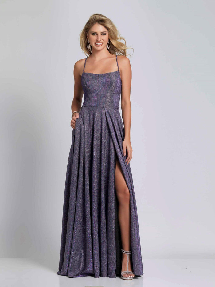 Dave & Johnny - A6933 Pleated A-Line Evening Dress with Slit Evening Dresses