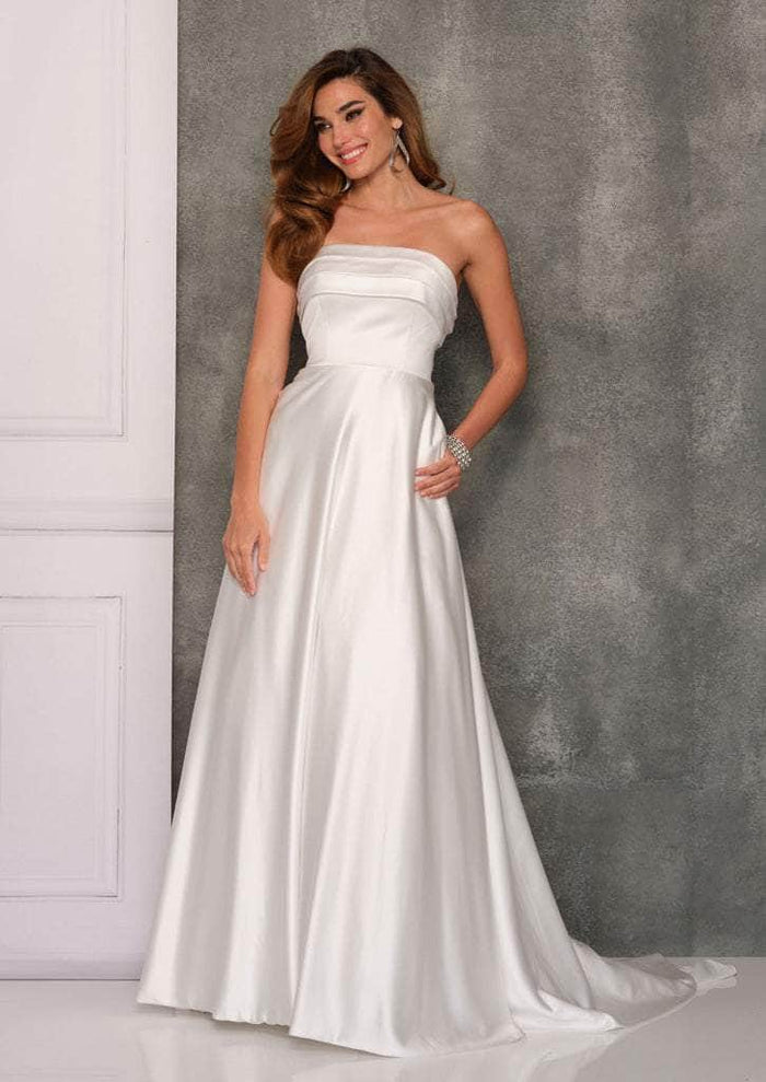 Dave & Johnny Bridal A10652 - Strapless Straight Across Neck Wedding Dress Bridal Dresses