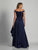 Dave & Johnny - Off-Shoulder High Low Gown A6218 CCSALE 6 / Navy Blue