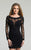 Dave & Johnny - Rosette Motif Long Sleeve Sheath Dress 1721 - 1 pc Black in Size 12 Available CCSALE 12 / Black