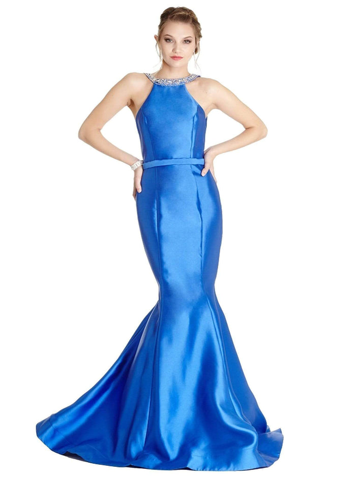 Dazzling Halter Neck Mermaid Evening Dress Evening Dressses XXS / Royal