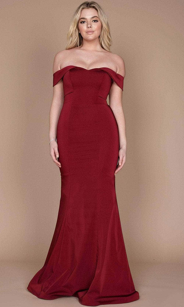 Dylan & Davids DD1765 - Off Shoulder Mermaid Prom Dress Special Occasion Dress 4 / Burgundy