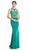Elegant Embellished Halter Sheath Prom Dress Dress XXS / Emerald