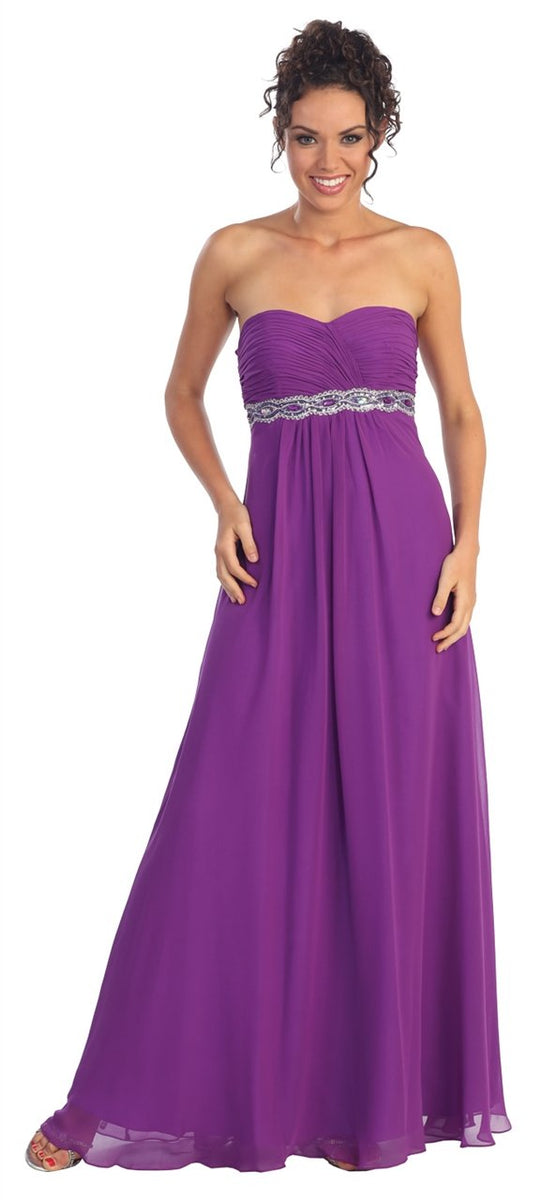 Elizabeth K - GL1016 Jewel Embellished Sweetheart A-line Dress ...