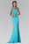 Elizabeth K - GL1328 Embellished Illusion Jewel Sheath Dress Special Occasion Dress XS / Tiffany