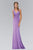 Elizabeth K - GL1377 Embellished Ruched V-Neck A-line Dress Special Occasion Dress XS / Lilac