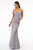 Elizabeth K - GL1831 V-Neck Bodycon Glitter Crepe Long Dress Evening Dresses XS / Lilac