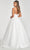 Elizabeth K GL1989 - Sleeveless V-neckline Ball Gown In White