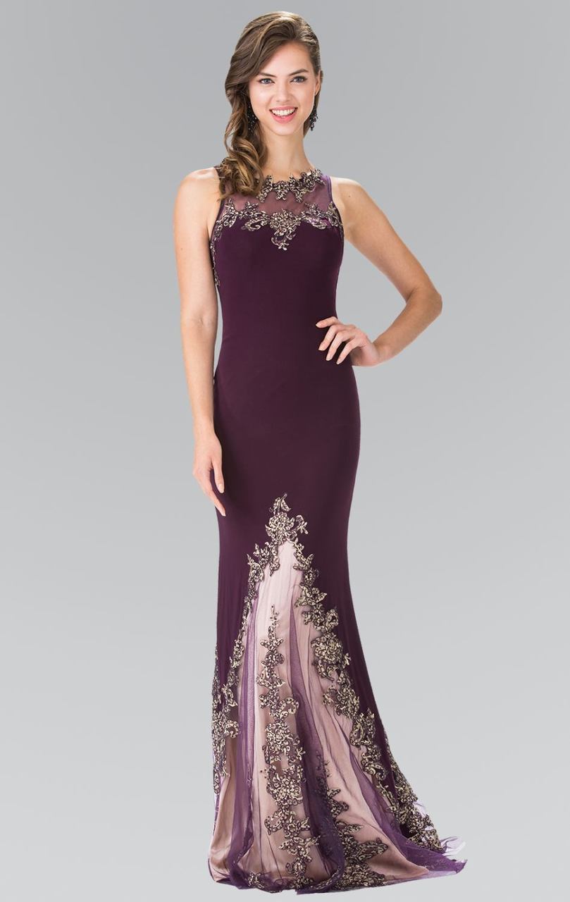 Elizabeth K - GL2204 Embroidered High Neck Gown – Couture Candy