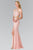 Elizabeth K - GL2265 Sequined Halter Long Dress with Slit Special Occasion Dress