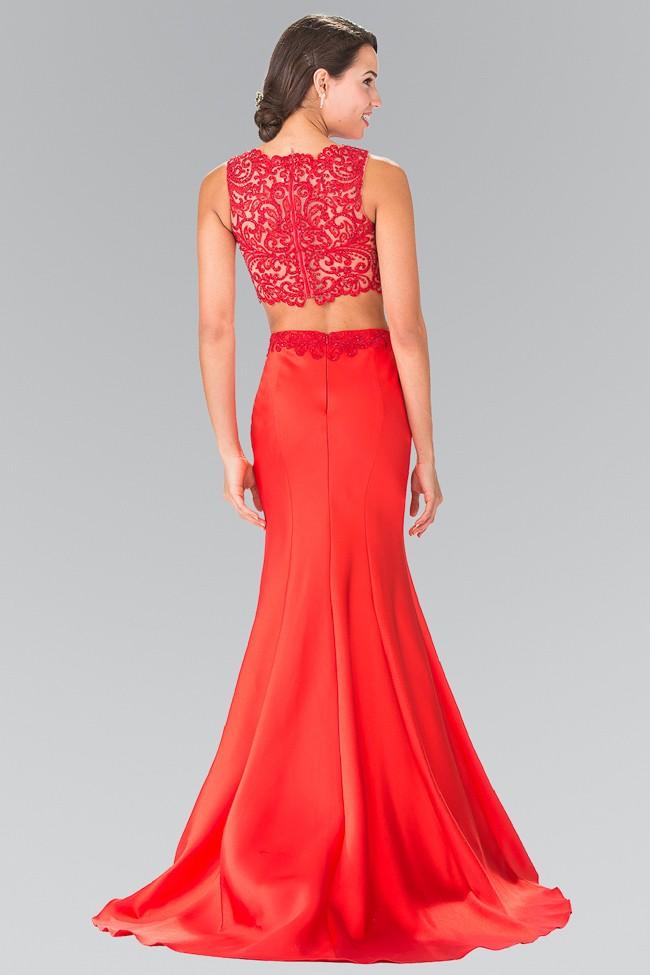 Elizabeth K - GL2281 Two-Piece Lace Trumpet Long Gown – Couture Candy