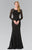 Elizabeth K - GL2284 Beaded Scoop Neck Rome Jersey Sheath Dress Special Occasion Dress XS / Black