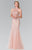 Elizabeth K - GL2330 Sequined Halter Trumpet Gown Special Occasion Dress XS / Blush