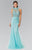 Elizabeth K - GL2330 Sequined Halter Trumpet Gown Special Occasion Dress XS / Tiffany