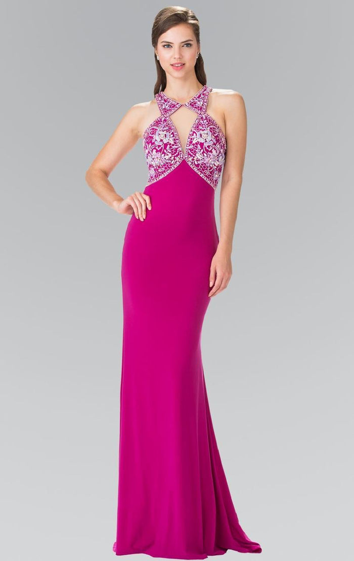 Elizabeth K - GL2355 Halter Cut Outs Long Gown – Couture Candy
