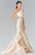 Elizabeth K - GL2356 Halter Ruffled Mermaid Gown Special Occasion Dress XS / Champagne