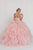 Elizabeth K - GL2430 Illusion High Halter Cascading Petal Tulle Ballgown Special Occasion Dress