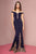 Elizabeth K - GL2658 Off-Shoulder Fitted Mermaid Dress Evening Dresses XS / Navy