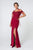 Elizabeth K - GL2708 Embroidered Off-Shoulder Jersey Trumpet Dress Evening Dresses XS / Burgundy