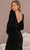 Elizabeth K GL3122 - Long Sleeve Sequin Evening Dress In Black